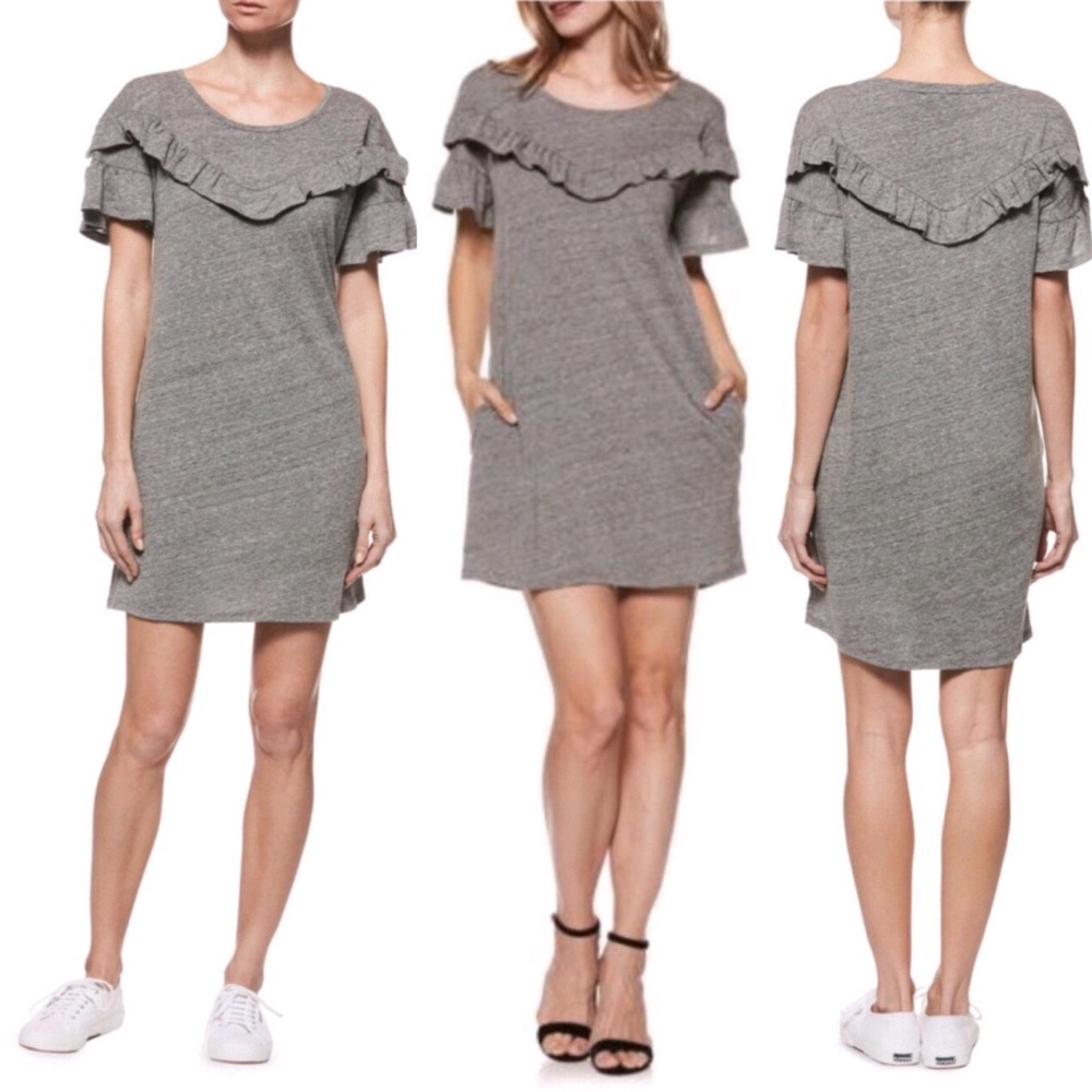 Paige Adalie Ruffle T-Shirt Dress with Pockets